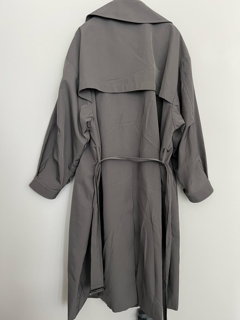 THE FRANKIE SHOP • Mavis Oversized Grey Trench Coat - Picture 10 of 16